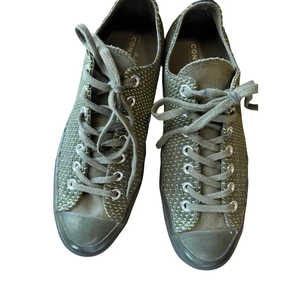Converse Chuck Taylor All Star Sample Green Woven Low Top Sneakers M-9 W-11 - Picture 2 of 10